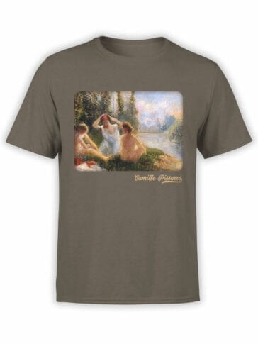 1381 Camille Pissarro T Shirt Bathers Seated on the Banks of a River Front