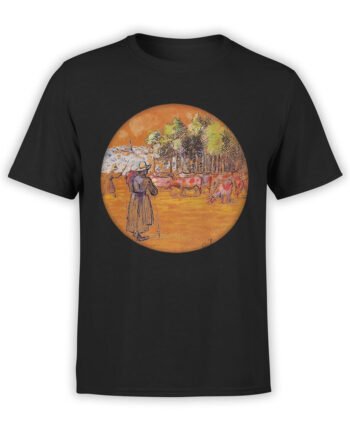 1383 Camille Pissarro T Shirt Cowherds Bazincourt Front