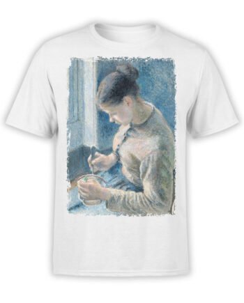 1384 Camille Pissarro T Shirt Breakfast Young Peasant Woman Taking Her Coffee Front