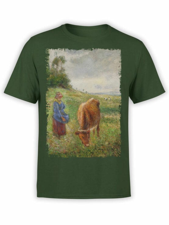 1385 Camille Pissarro T Shirt Cowherd Pontoise Front