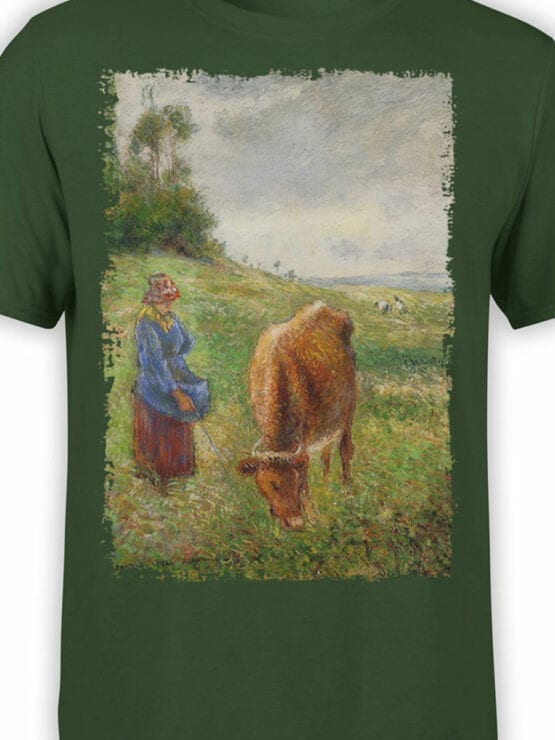 1385 Camille Pissarro T Shirt Cowherd Pontoise Front Color