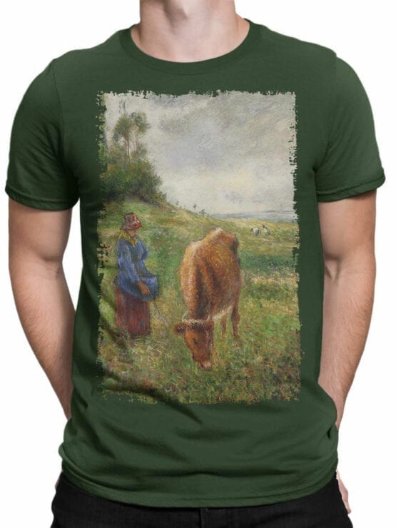 1385 Camille Pissarro T Shirt Cowherd Pontoise Front Man