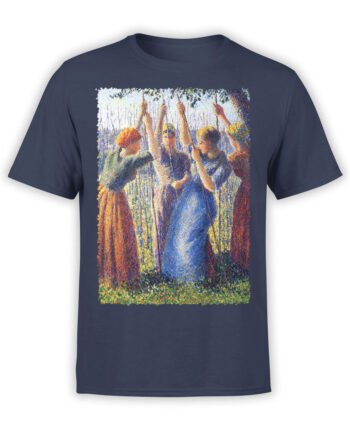 1388 Camille Pissarro T Shirt Peasant Women Planting Stakes Front