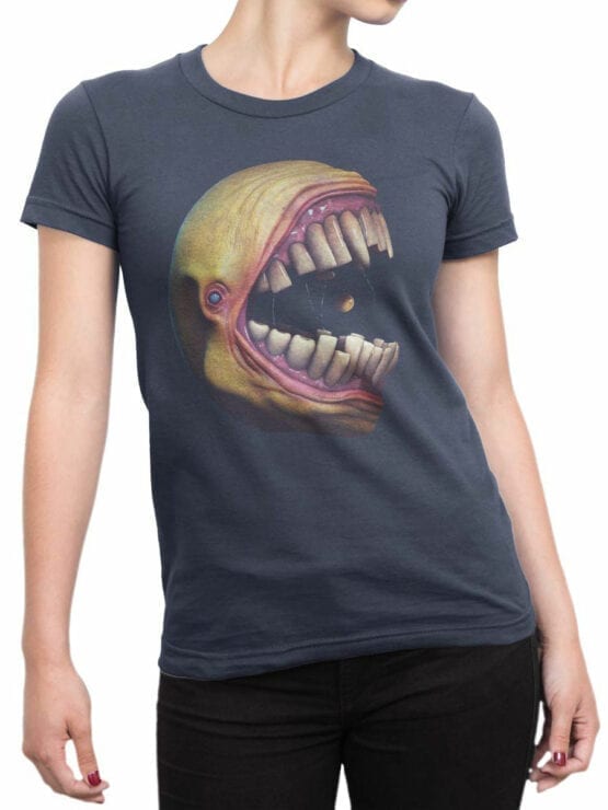 1395 Pac Man T Shirt Pac Monster Front Woman
