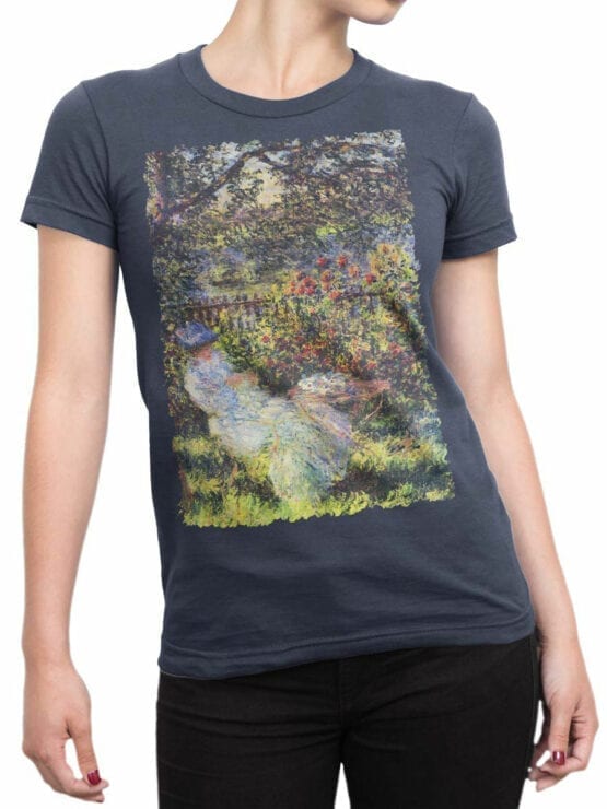 1402 Claude Monet T Shirt Alice Hoschede in the Garden Front Woman