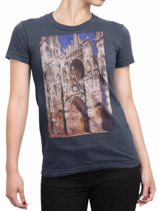 1409 Claude Monet T Shirt Rouen Cathedral Front Woman