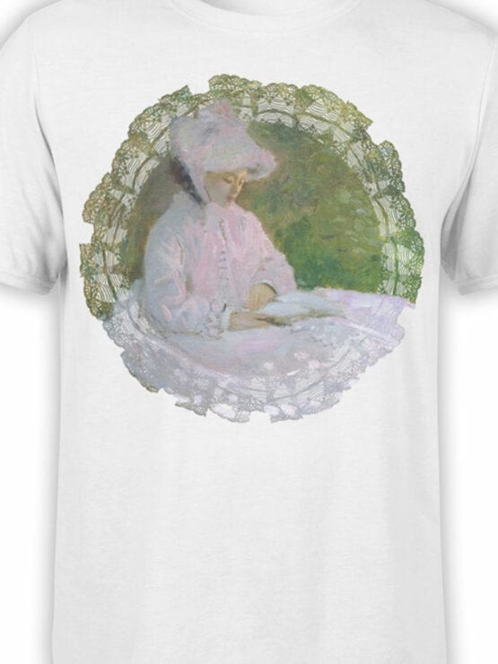 1410 Claude Monet T Shirt Woman Reading Front Color