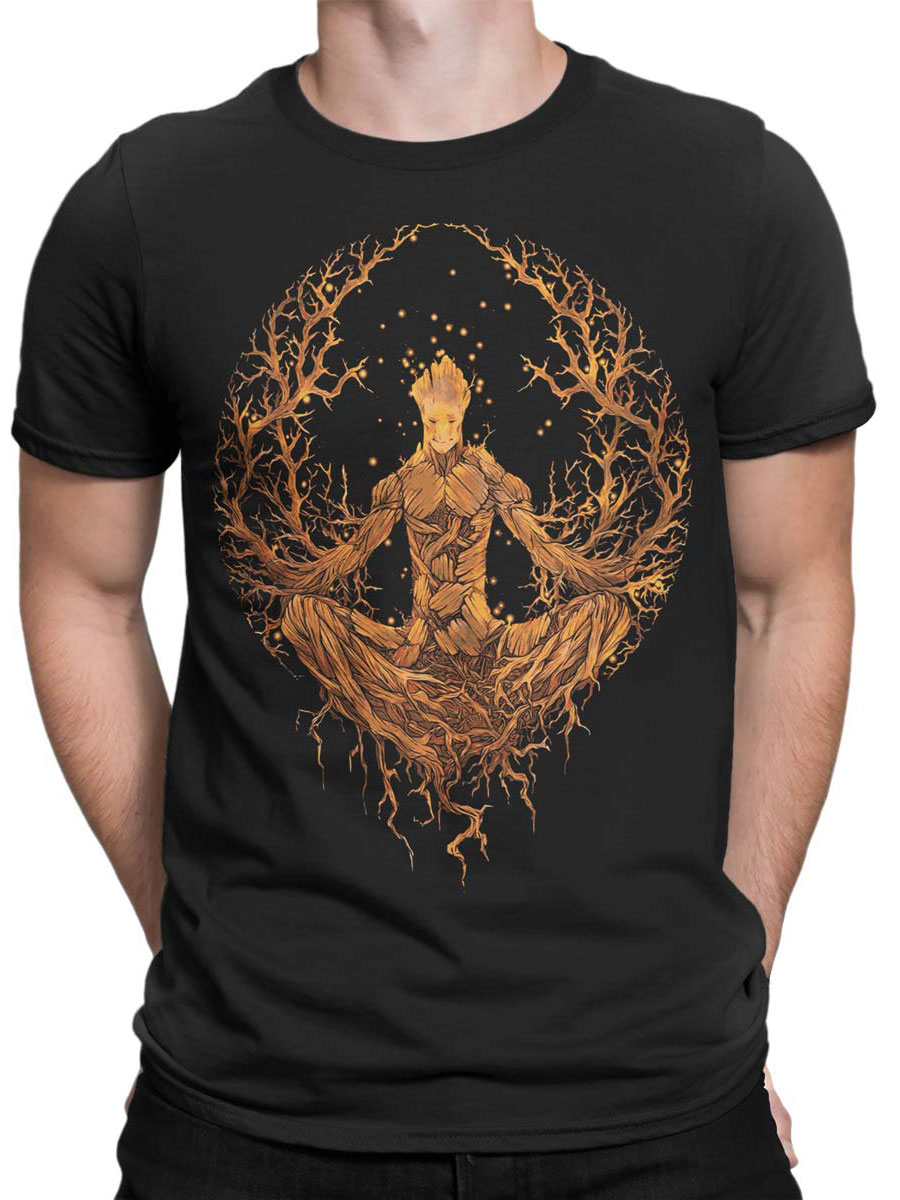 | | The Meditation Galaxy Groot Unisex Guardians Of T-Shirt