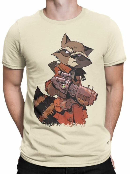 1417 Guardians of the Galaxy T Shirt Rocket Raccoon Front Man