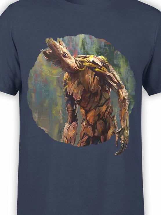 1418 Guardians of the Galaxy T Shirt Groot Paint Front Color