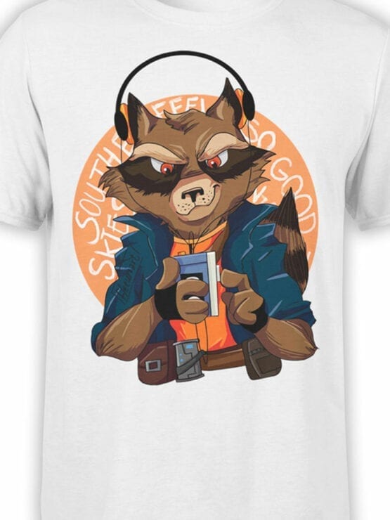 1420 Guardians of the Galaxy T Shirt Rocket Front Color
