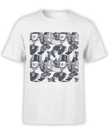 1421 Cornelis Escher T Shirt 8 Heads Front