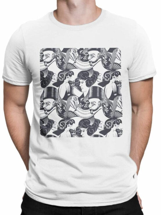 1421 Cornelis Escher T Shirt 8 Heads Front Man