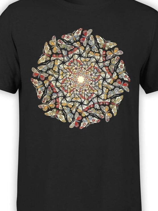 1422 Cornelis Escher T Shirt Circle Limit with Butterflies Front Color