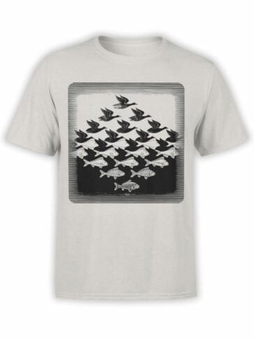 1423 Cornelis Escher T Shirt Aky and water I Front
