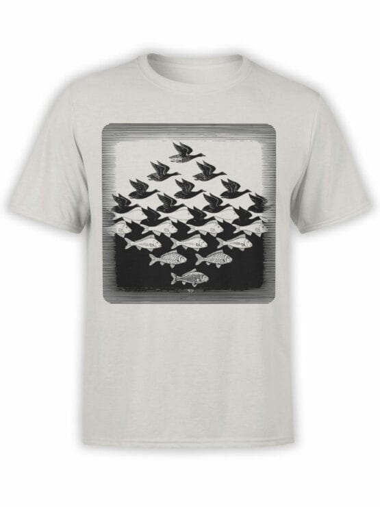 1423 Cornelis Escher T Shirt Aky and water I Front
