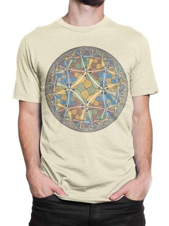 1424 Cornelis Escher T Shirt Circle limit II Front Man 2