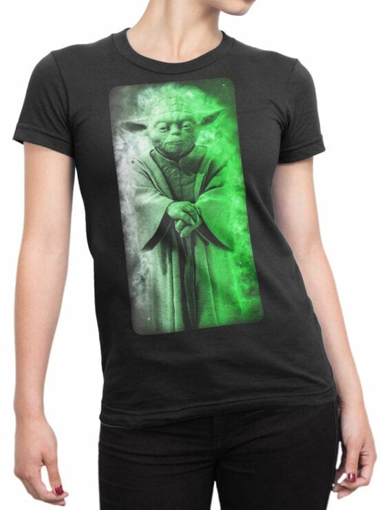 1435 Star Wars T Shirt Yoda Front Woman