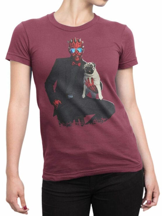 1439 Star Wars T Shirt Maul and Pug Front Woman