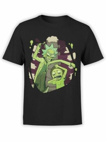 1454 Rick and Morty T Shirt Escape Front
