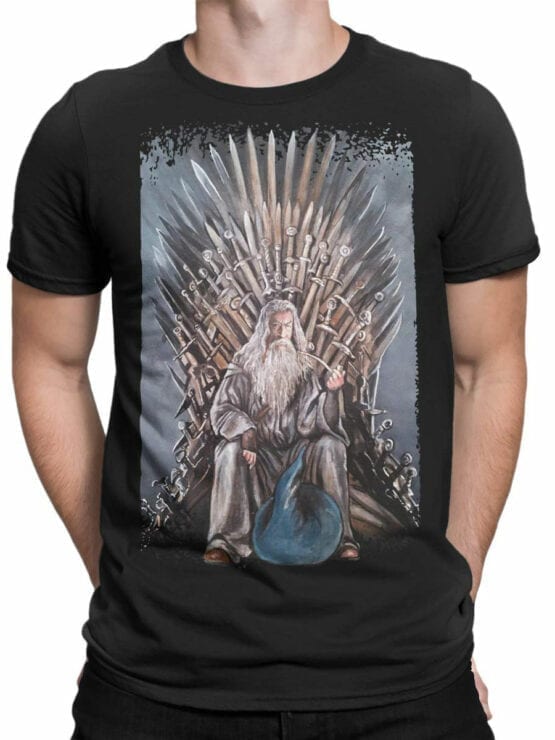 1471 The Lord of the Rings T Shirt Game of Gandalf Front Man