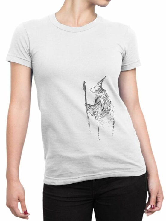 1472 The Lord of the Rings T Shirt Gandalf the Grey Front Woman