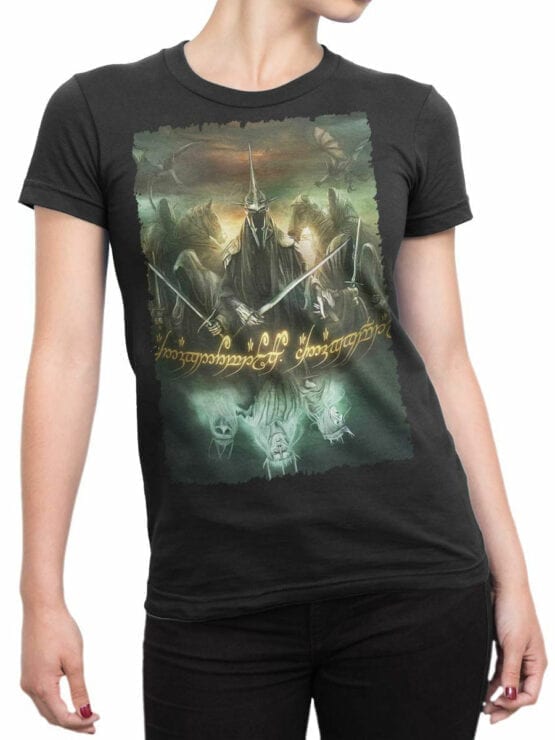 1474 The Lord of the Rings T Shirt Mordor Front Woman