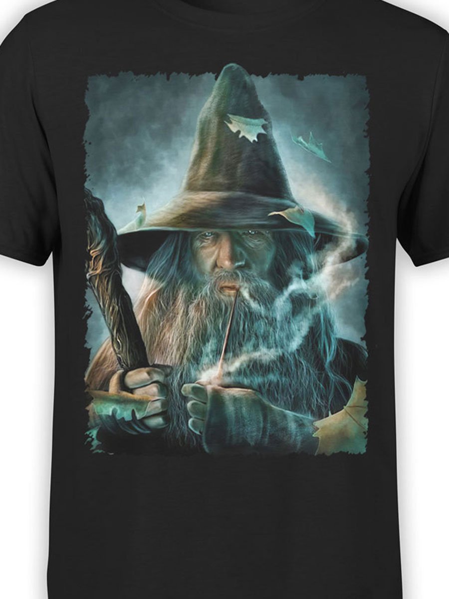 T-Shirt Uomo Geek 'Tu Non Passerai Gandalf' – Cotone Organico, Fair Trade, Taglia 3XL. Maglietta Nerd Con Stampa Flex Di Alta Qualità.