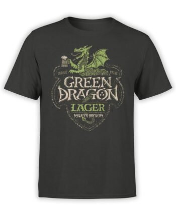 1498 The Lord of the Rings T Shirt Green Dragon Front