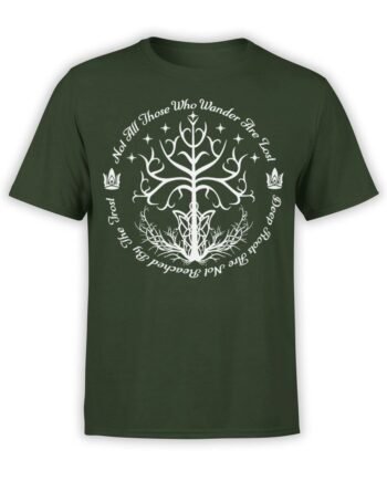 1502 The Lord of the Rings T Shirt White Tree of Gondor Front