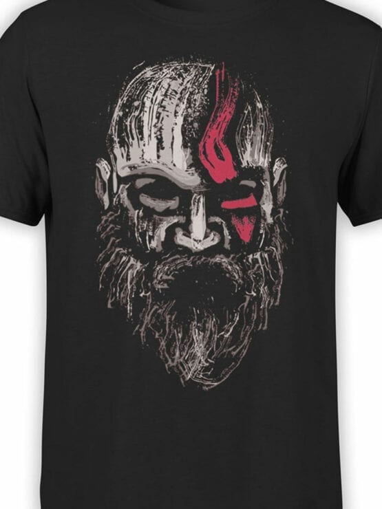 1524 God of War T Shirt Kratos Front Color