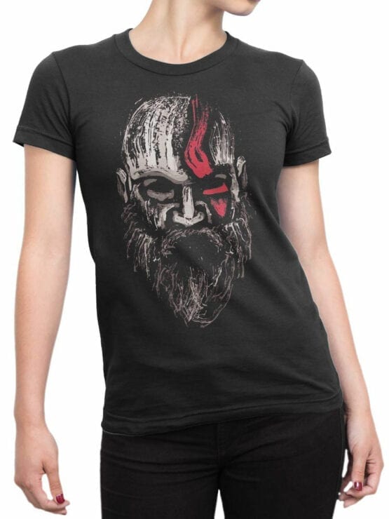 1524 God of War T Shirt Kratos Front Woman