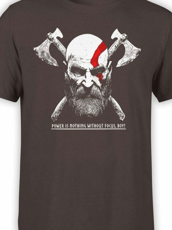 1525 God of War T Shirt Power is Nothing Front Color