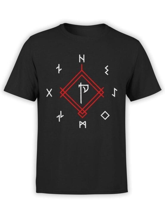 1526 God of War T Shirt Runes Front