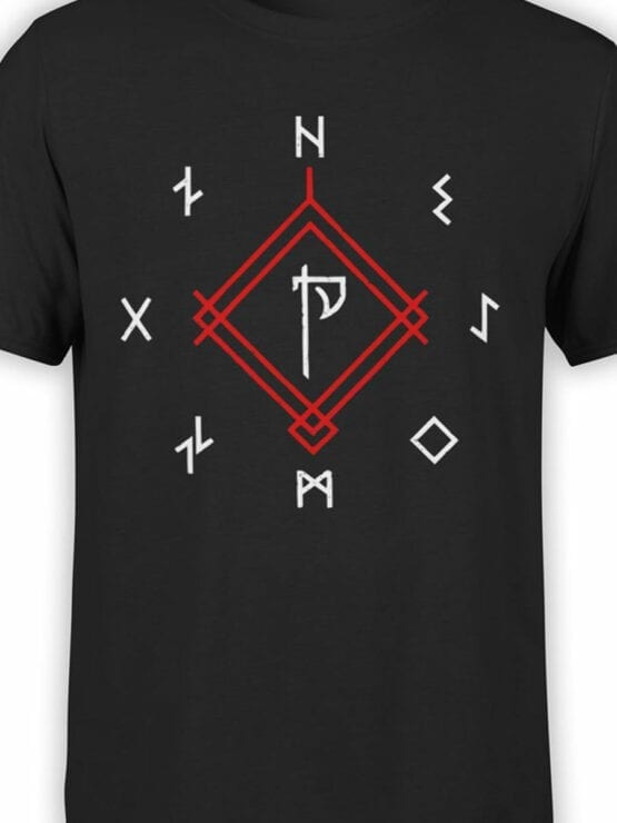 1526 God of War T Shirt Runes Front Color