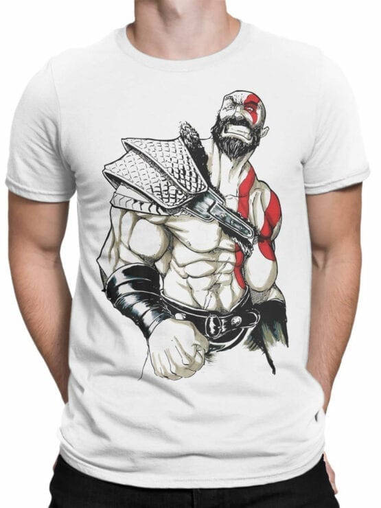 1528 God of War T Shirt Rage Front Man