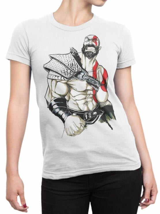 1528 God of War T Shirt Rage Front Woman