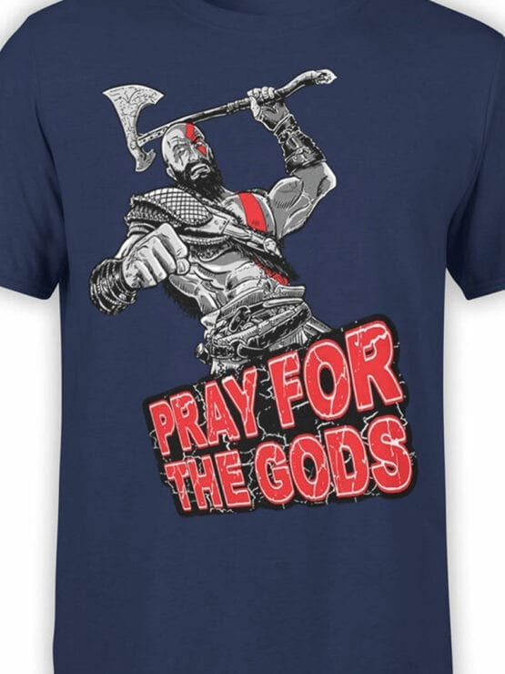 1532 God of War T Shirt Pray Front Color