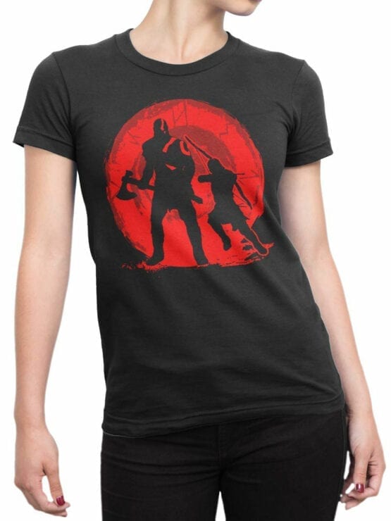 1534 God of War T Shirt Dad and Son Front Woman