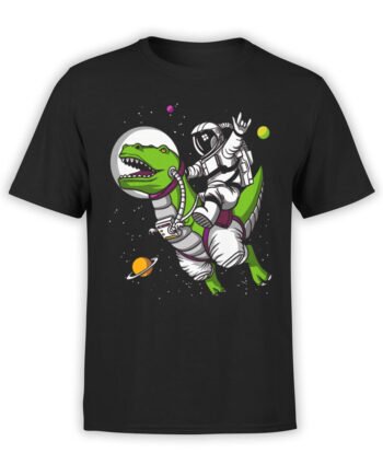 1539 NASA T Shirt Astronaut Dino Front