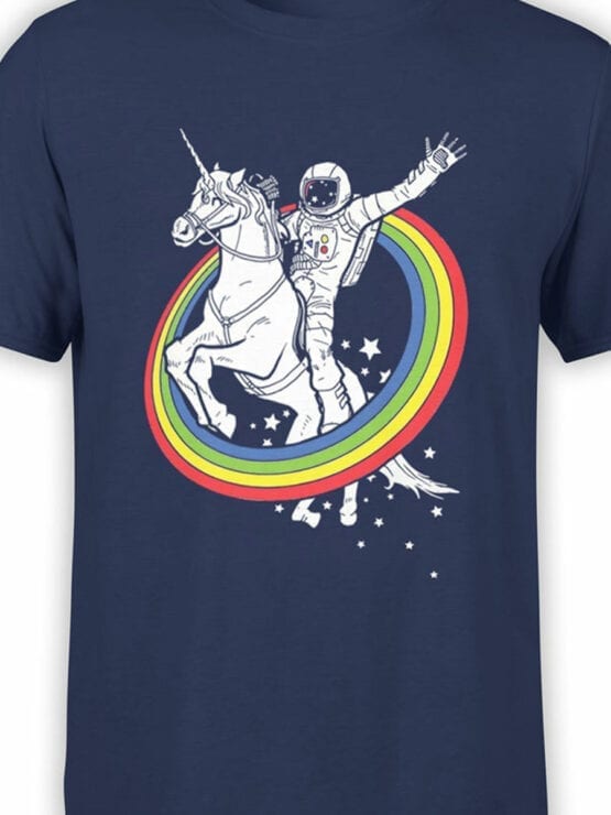 1555 NASA T Shirt Astro Unicorn Front Color