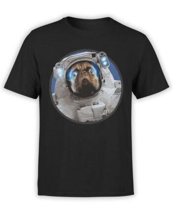 1558 NASA T Shirt Astro Pug Front