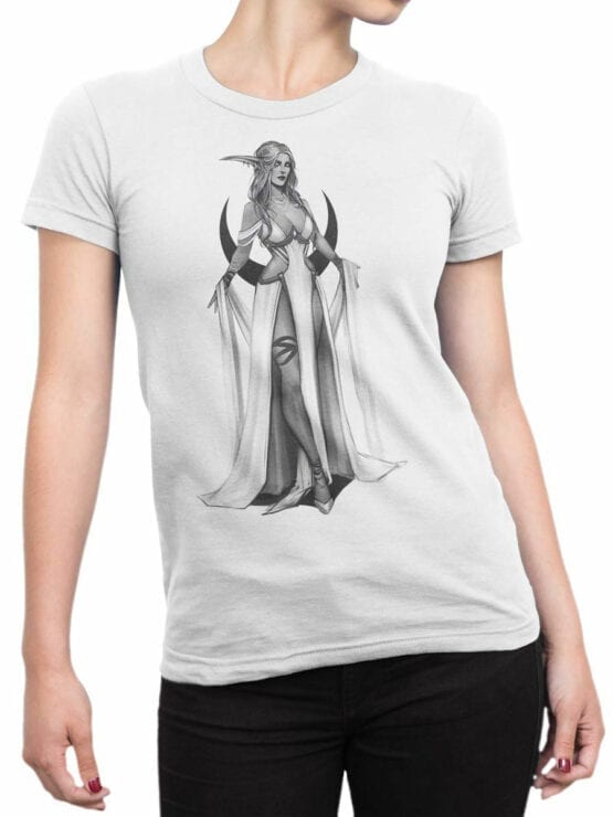 1566 World of Warcraft T Shirt Tyrande Whisperwind Front Woman