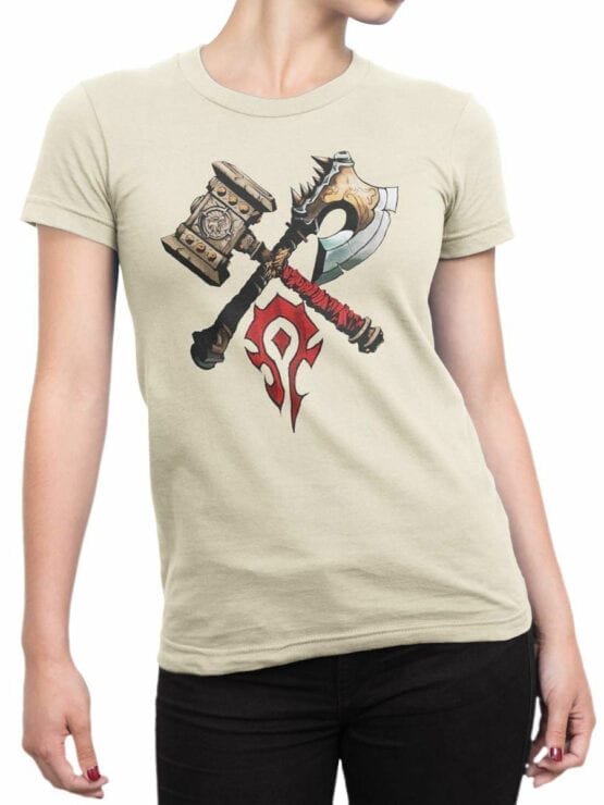 1568 World of Warcraft T Shirt Horde Front Woman