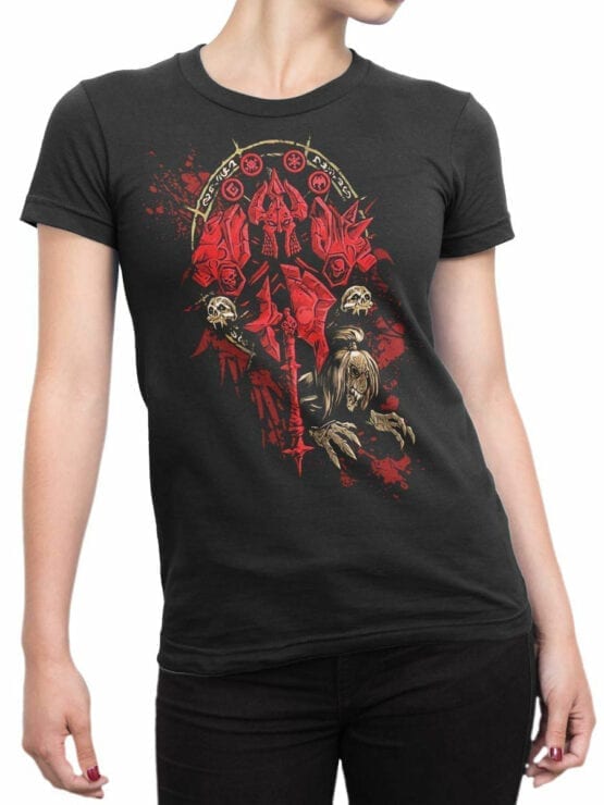 1569 World of Warcraft T Shirt Death Knight Front Woman