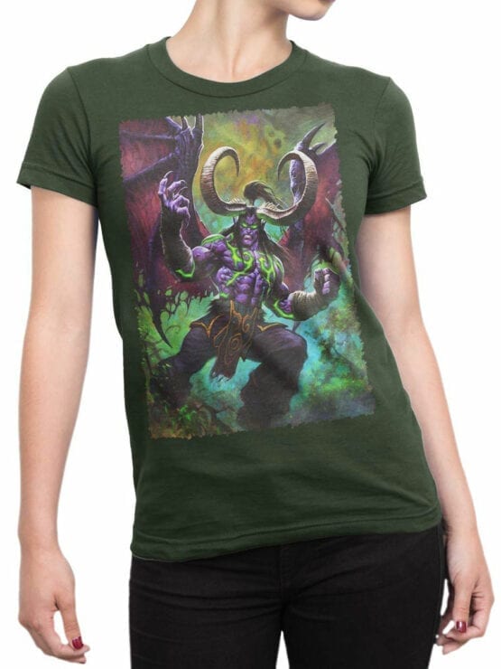 1578 World of Warcraft T Shirt Illidan Stormrage Front Woman