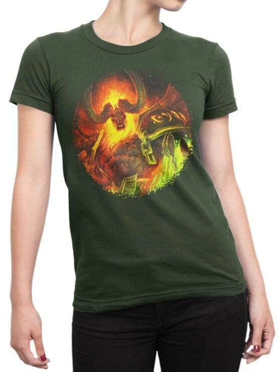 1581 World of Warcraft T Shirt Sargeras Front Woman