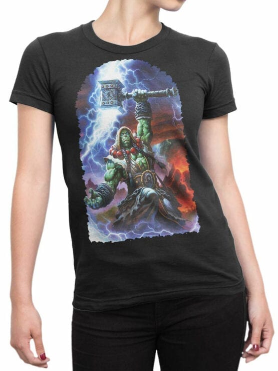 1582 World of Warcraft T Shirt Shaman Front Woman