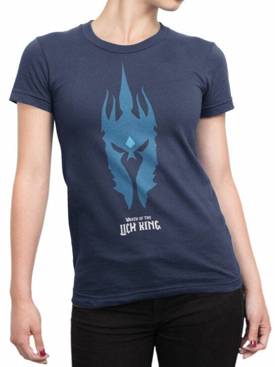 1583 World of Warcraft T Shirt Lich King Front Woman