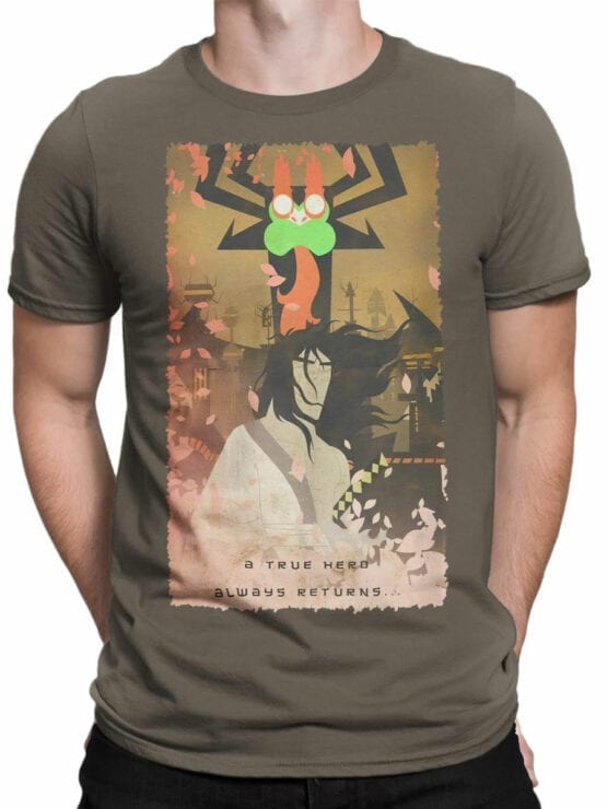 1596 Samurai Jack T Shirt Retro Front Man